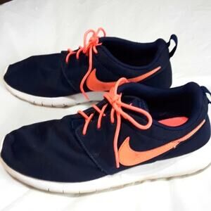 Nike Roshe Womens sz 8.5 7Y Blue-Orange Lava Glow Mesh Lightweight Sneakers